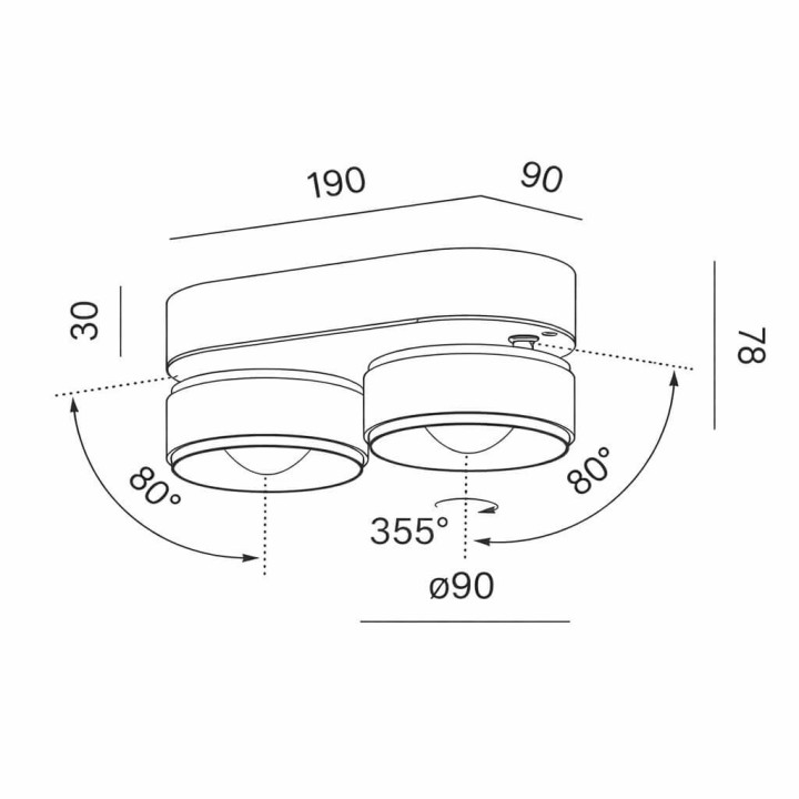 AQFORM QRLED next E x2 spot 16526 adjustable, double surface LED light