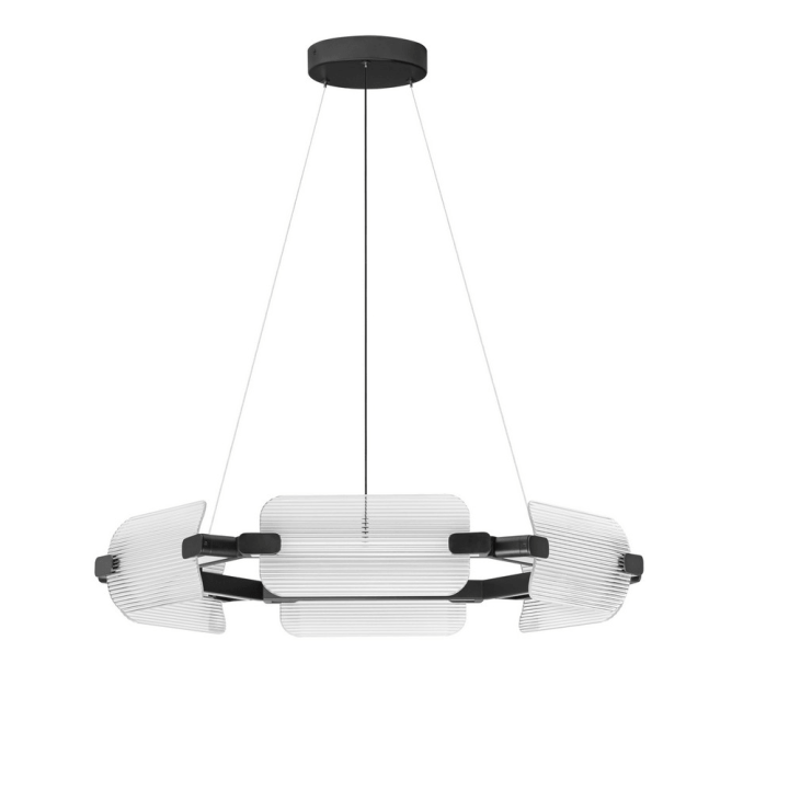LUCES ALBERI LE45737 lampa wisząca LED 48W czarna, okrągła, nowoczesna