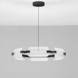 LUCES ALBERI LE45737 lampa wisząca LED 48W czarna, okrągła, nowoczesna