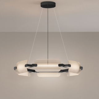 LUCES ALBERI LE45737 lampa wisząca LED 48W czarna, okrągła, nowoczesna