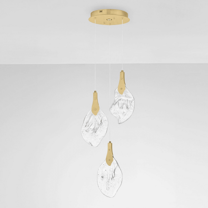 LUCES ADEJE LE45701 lampa wisząca LED 10W 3 szklane klosze, złota