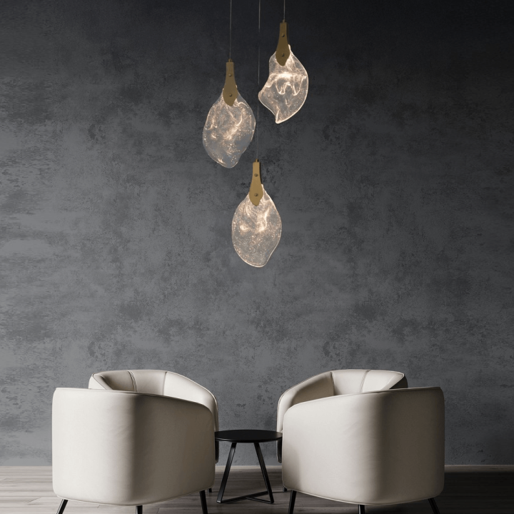 LUCES ADEJE LE45701 lampa wisząca LED 10W 3 szklane klosze, złota