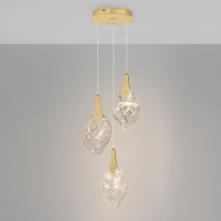 LUCES ADEJE LE45701 lampa wisząca LED 10W 3 szklane klosze, złota