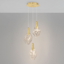 LUCES ADEJE LE45701 lampa wisząca LED 10W 3 szklane klosze, złota