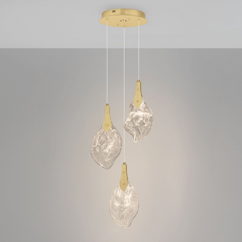 LUCES ADEJE LE45701 lampa wisząca LED 10W 3 szklane klosze, złota