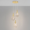 LUCES ADEJE LE45701 lampa wisząca LED 10W 3 szklane klosze, złota