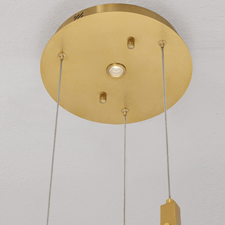 LUCES ADEJE LE45701 lampa wisząca LED 10W 3 szklane klosze, złota