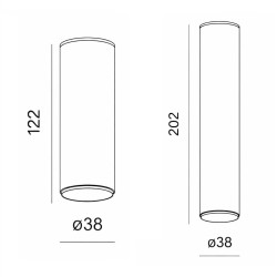 AQFORM PET mini LED hermetic surface 47052, 47053 12cm, 20cm IP44