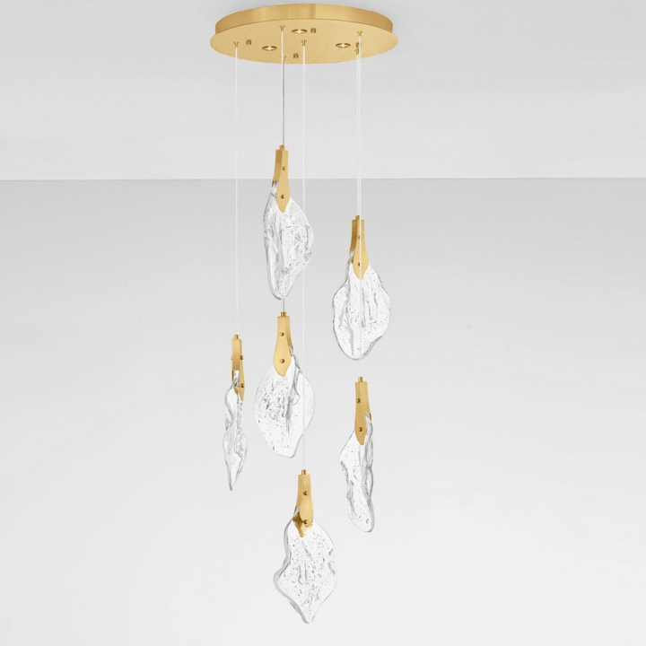 LUCES ADEJE LE45702 lampa wisząca z 6 szklanymi kloszami, stylowa