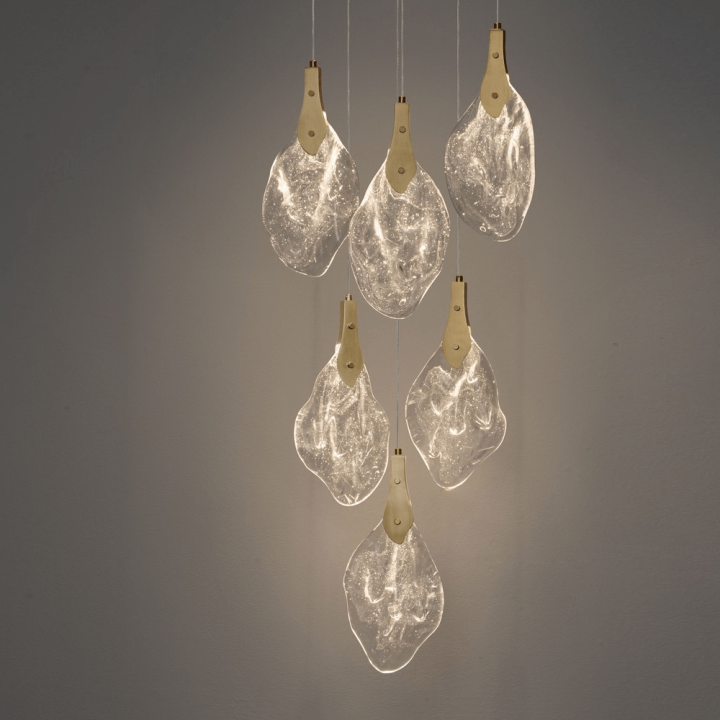 LUCES ADEJE LE45702 lampa wisząca z 6 szklanymi kloszami, stylowa