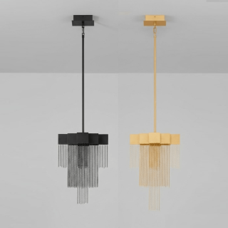 LUCES ARDALES LE45830/5 lampa wisząca LED 3000K kaskadowa czarna złota