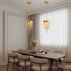 LUCES ARDALES LE45830/5 lampa wisząca LED 3000K kaskadowa czarna złota