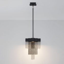 LUCES ARDALES LE45830/5 lampa wisząca LED 3000K kaskadowa czarna złota