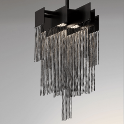 LUCES ARDALES LE45830/5 lampa wisząca LED 3000K kaskadowa czarna złota