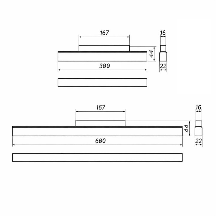 MULTILINE SAGA STRIPE linear 30cm, 60cm 48V 3000K/4000K, 2 lines L1/L2
