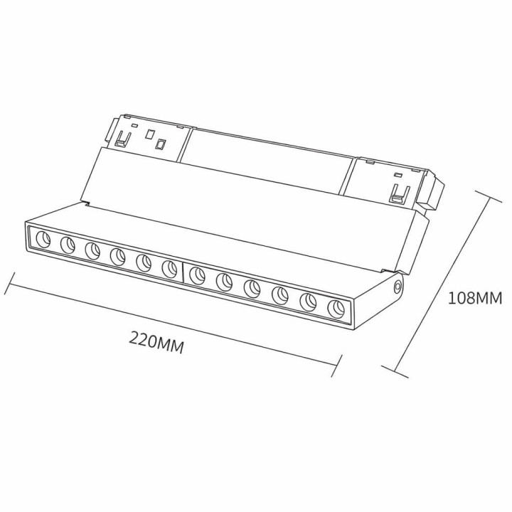 MULTILINE mini SPOT LED 12W 48V black 3000K/4000K, 2 lines L1/L2