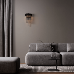 LUCES ARDALES LE45834/9 LED wall lamp 9W, 3000K gold, black chains