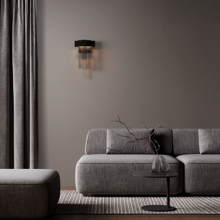 LUCES ARDALES LE45834/9 kinkiet LED 9W, 3000K łańcuszki złoty, czarny