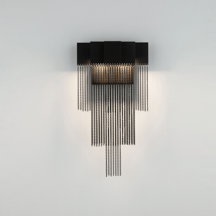 LUCES ARDALES LE45834/9 kinkiet LED 9W, 3000K łańcuszki złoty, czarny