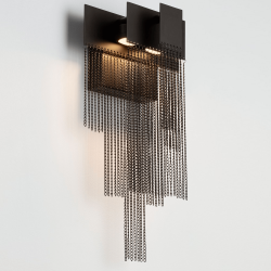 LUCES ARDALES LE45834/9 kinkiet LED 9W, 3000K łańcuszki złoty, czarny