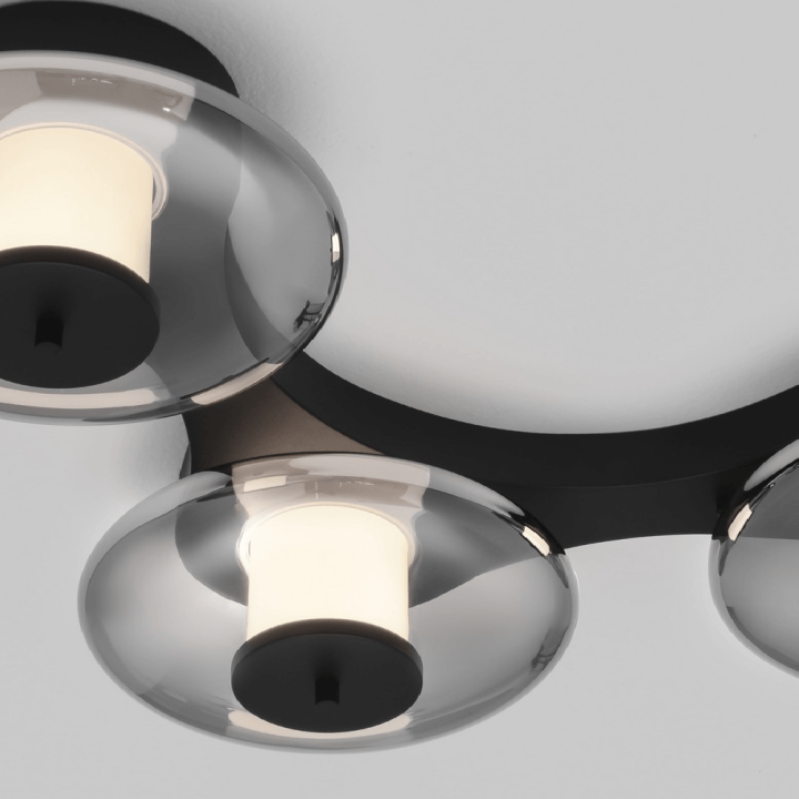 LUCES ALBESA LE45738 lampa sufitowa LED 24W 3000K czarny metal i szkło