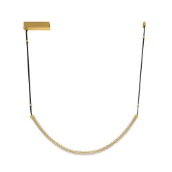 LUCES CAMBRIL LE45966 pendant lamp gold, leather and crystal, LED 37W