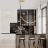 LUCES CAMBRIL LE45966 pendant lamp gold, leather and crystal, LED 37W