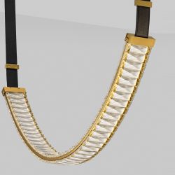 LUCES CAMBRIL LE45966 lampa wisząca złoto, skóra i kryształ, LED 37W