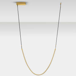 LUCES CAMBRIL LE45968 gold LED pendant lamp 62W crystal and leather