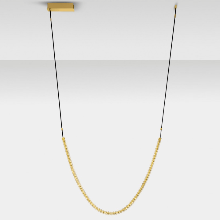 LUCES CAMBRIL LE45968 gold LED pendant lamp 62W crystal and leather