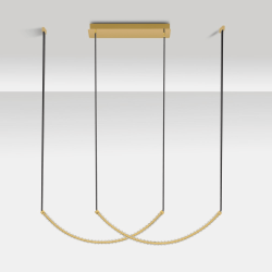 LUCES CAMBRIL LE45970 lampa wisząca złota, kryształowa LED 3000K