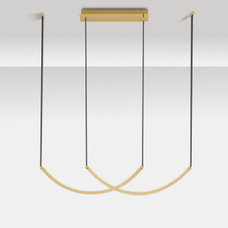 LUCES CAMBRIL LE45970 lampa wisząca złota, kryształowa LED 3000K