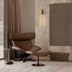 LUCES CAMBRIL LE45971 LED wall lamp 3000K gold, crystal with leather