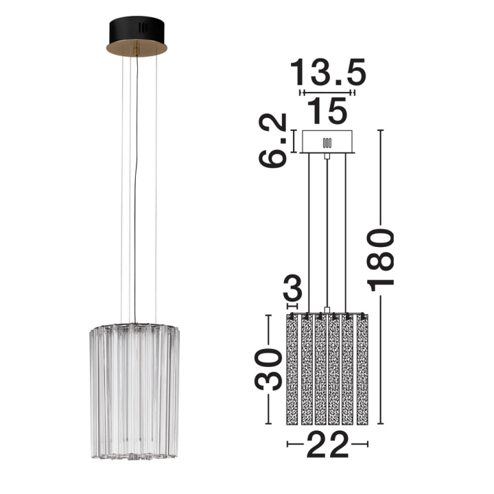 LUCES ONIL LE46127 LED pendant lamp 3000K glamour and loft lighting