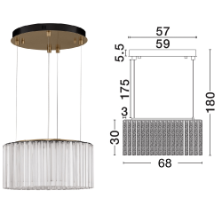 LUCES ONIL LE46128 lampa wisząca LED 49W 3000K – luksusowy design