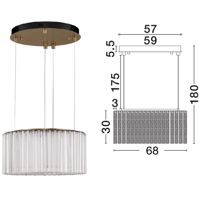 LUCES ONIL LE46128 LED pendant lamp 49W 3000K &ndash; luxurious design
