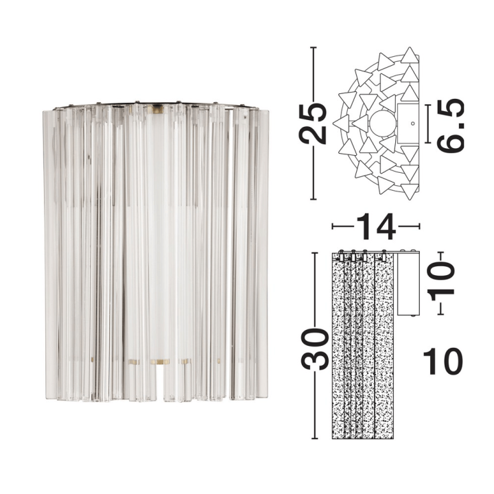 LUCES ONIL LE46129 LED wall lamp 3000K glass, elegant lighting