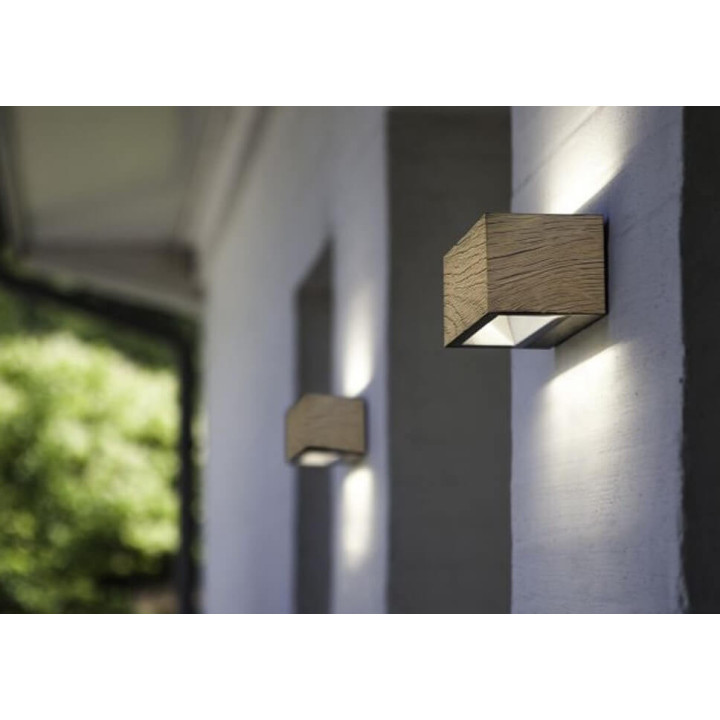 LUTEC GEMINI Outdoor wall lamp LED 4000K wooden