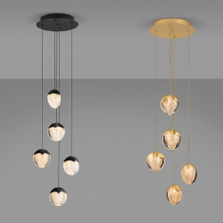 LUCES ALCUDIA LE4575/6 LED pendant lamp 25W – elegant, gold/black