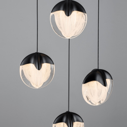 LUCES ALCUDIA LE4575/6 lampa wisząca LED 25W – elegancka, złoto/czerń