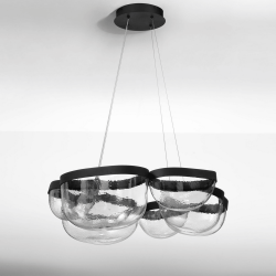 LUCES TUNTE LE46204 LED pendant lamp 65W black, art glass