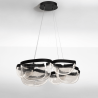 LUCES TUNTE LE46204 lampa wisząca LED 65W czarna, szkło artystyczne