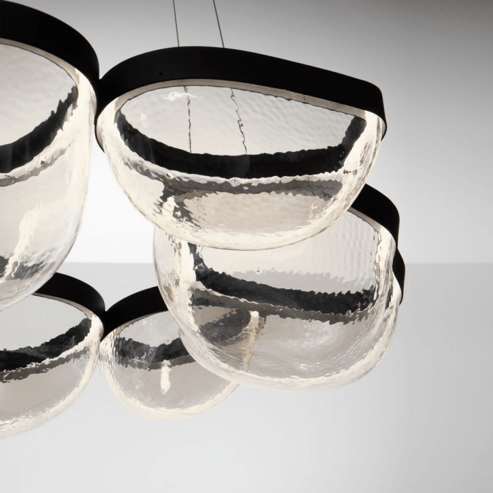 LUCES TUNTE LE46204 LED pendant lamp 65W black, art glass