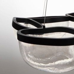 LUCES TUNTE LE46204 LED pendant lamp 65W black, art glass