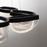 LUCES TUNTE LE46204 LED pendant lamp 65W black, art glass