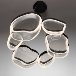 LUCES TUNTE LE46204 lampa wisząca LED 65W czarna, szkło artystyczne