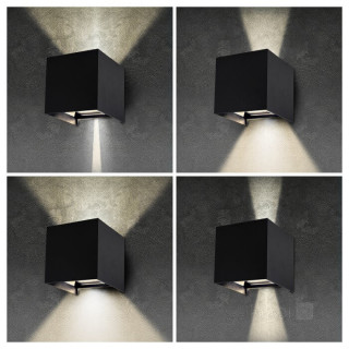 KOBI RIKO LED IP44 with LED 2x3W black IP54 warm white 3000K up/down