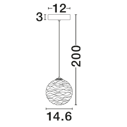 LUCES ALBORA LE45740/1 lampa wisząca LED 5W złota – szkło fakturowane