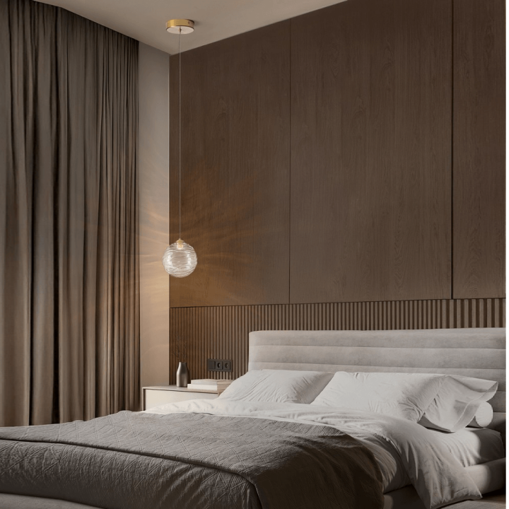 LUCES ALBORA LE45740/1 lampa wisząca LED 5W złota &ndash; szkło fakturowane