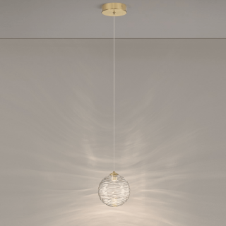 LUCES ALBORA LE45740/1 lampa wisząca LED 5W złota &ndash; szkło fakturowane